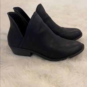 Black cut out booties